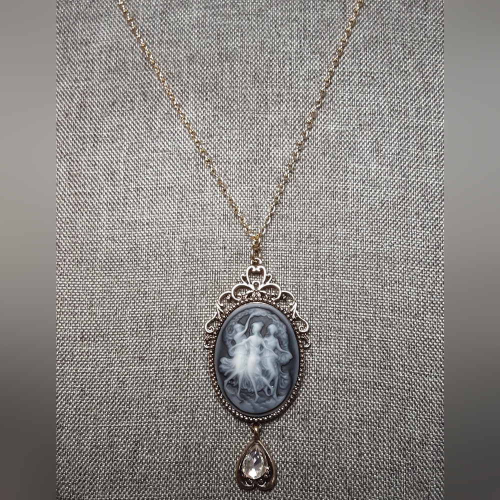 Handmade Three Dancers Cameo Necklace